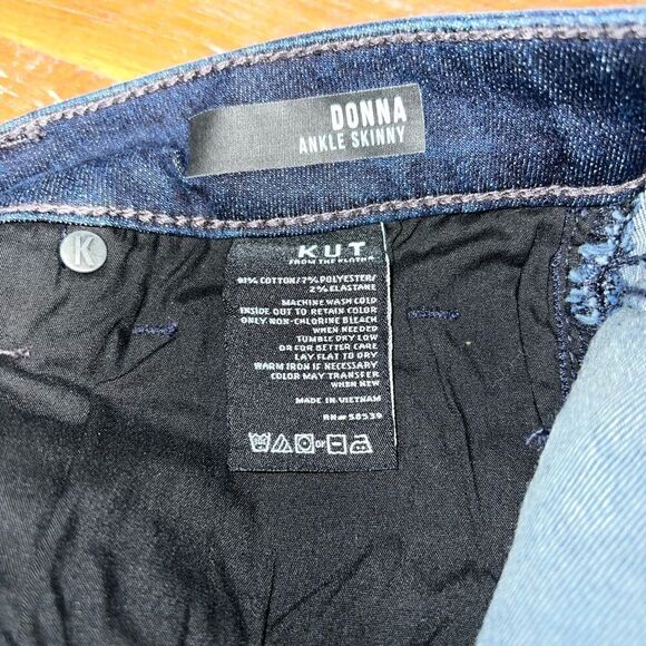 Anthropologie Kut from the kloth Donna Ankle raw hem Skinny Jeans Womens size 4 - Picture 10 of 12